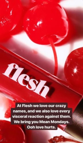 Flesh Mean Mondays beauty marketing campaign