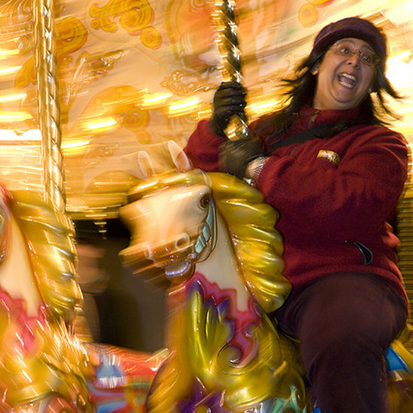 Influencer Kavita Favelle from Kavey Eats on a Carousel