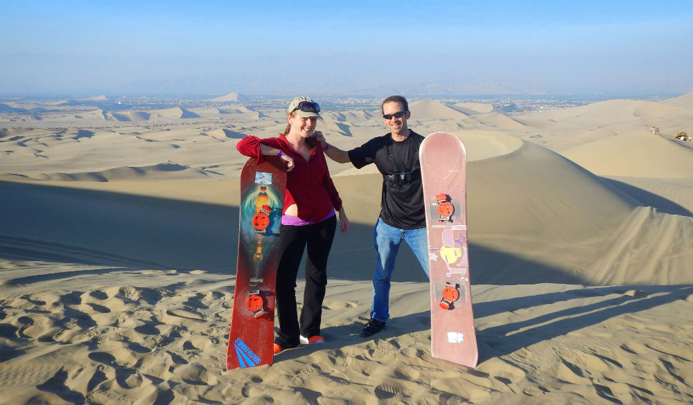 Influencer Megan Jerrard Sanboarding in Peru
